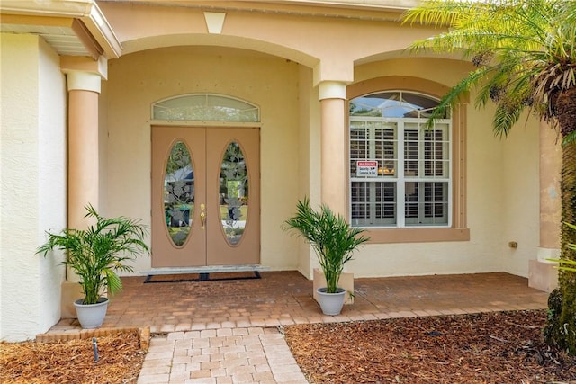 doorway to property with french doors