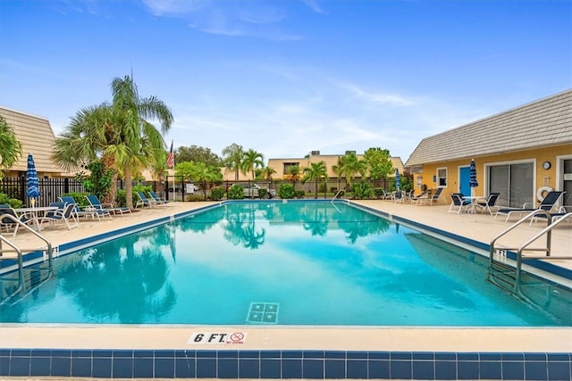 view of pool featuring a patio area