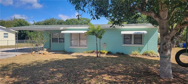 view of front of property with fence