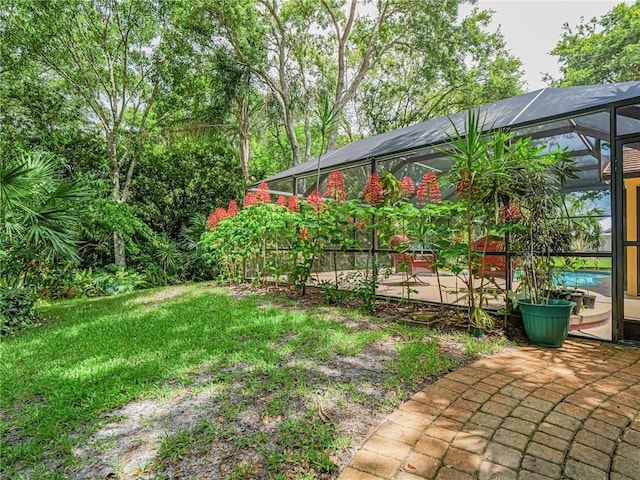 505 Cross Creek Cir, Sebastian, FL 32958 - view of yard featuring a patio, a lanai, and an outdoor pool