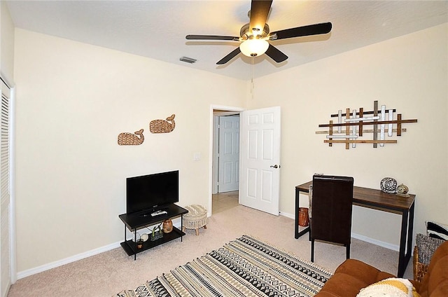 1910 Westminster Cir Unit 14-1, Vero Beach, FL 32966 - office space with carpet, ceiling fan, and baseboards
