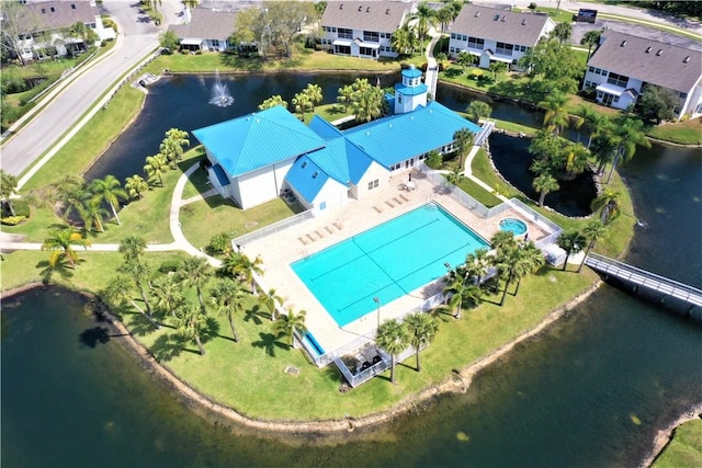 1910 Westminster Cir Unit 14-1, Vero Beach, FL 32966 - aerial perspective of suburban area with a large body of water and a pool area