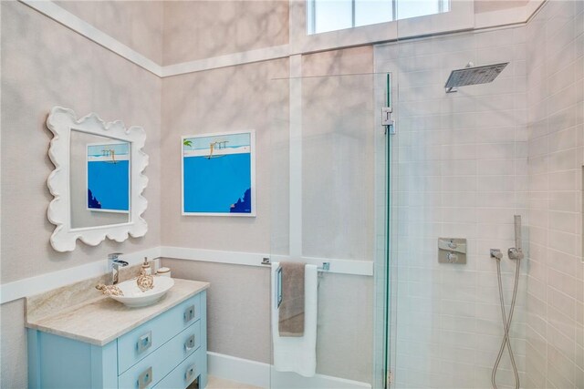 110 Mariner Beach Ln, Vero Beach, FL 32963 - bathroom with a shower stall and vanity