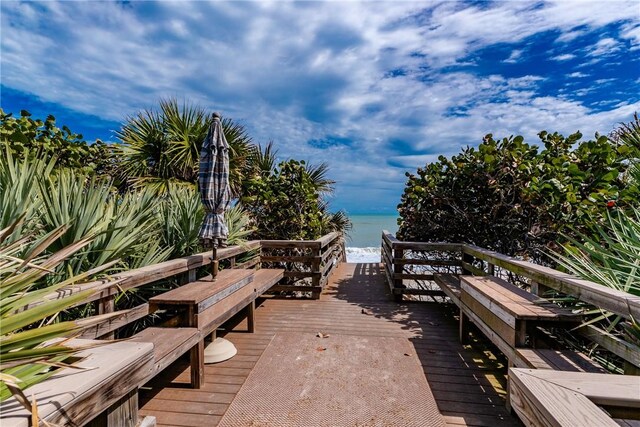 110 Mariner Beach Ln, Vero Beach, FL 32963 - wooden deck with a water view