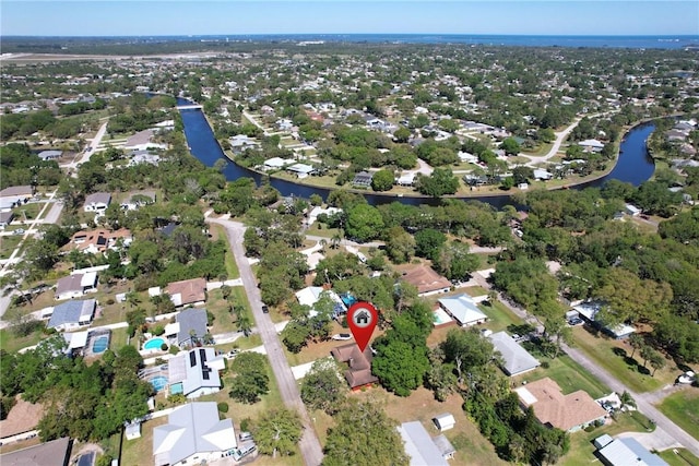 641 Lawson St, Sebastian, FL 32958 - birds eye view of property featuring a residential view and a water view