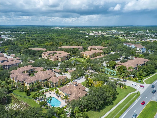 bird's eye view with a residential view