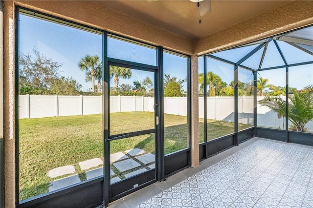 view of unfurnished sunroom