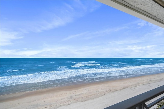 view of water feature featuring a beach view