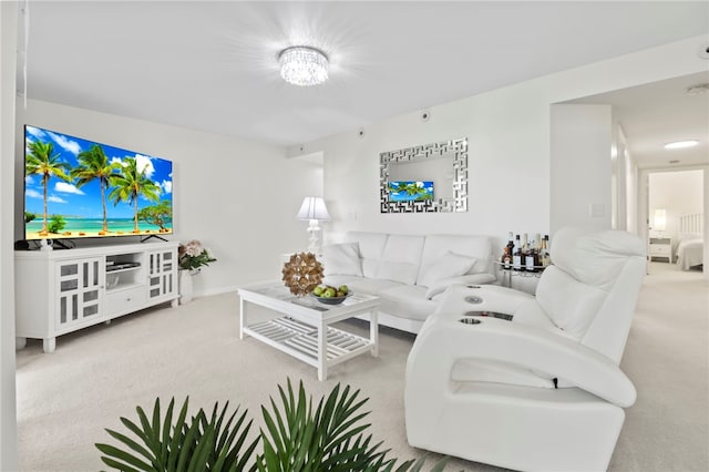 living room with carpet floors