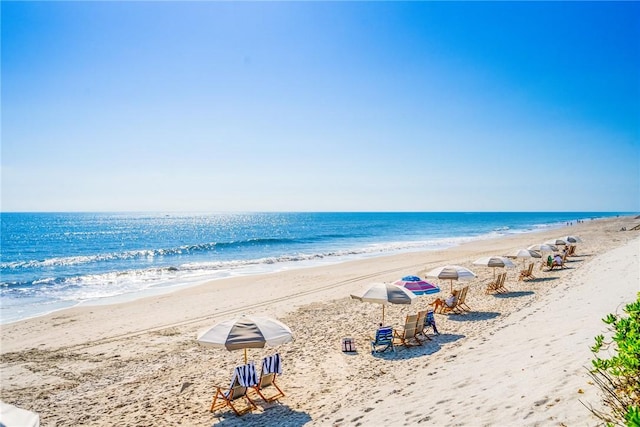 water view featuring a beach view