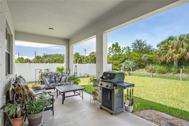 view of patio with grilling area