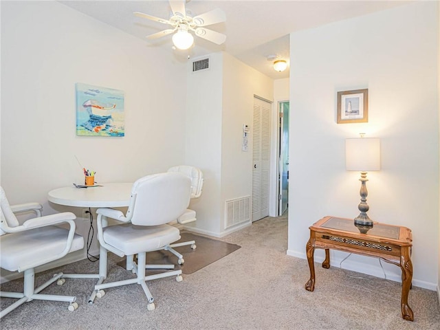 2800 Indian River Blvd Unit L8, Vero Beach, FL 32960 - dining space featuring ceiling fan and light colored carpet