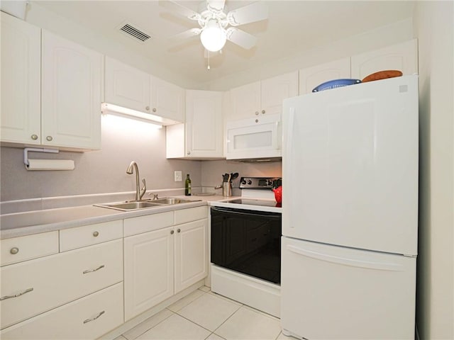 2800 Indian River Blvd Unit L8, Vero Beach, FL 32960 - kitchen with light tile patterned floors, white cabinetry, sink, and white appliances