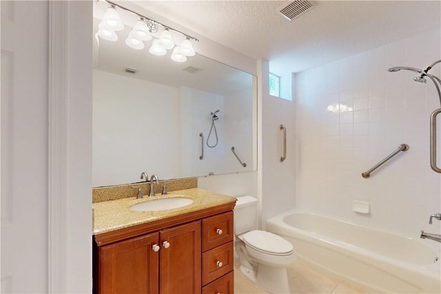 9515 E Maiden Ct, Vero Beach, FL 32963 - bathroom featuring vanity, toilet, shower / bathtub combination, and visible vents