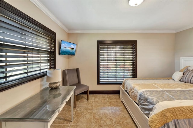 bedroom featuring ornamental molding