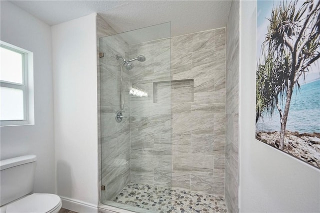 8045 142nd St, Sebastian, FL 32958 - bathroom with toilet, tiled shower, and baseboards