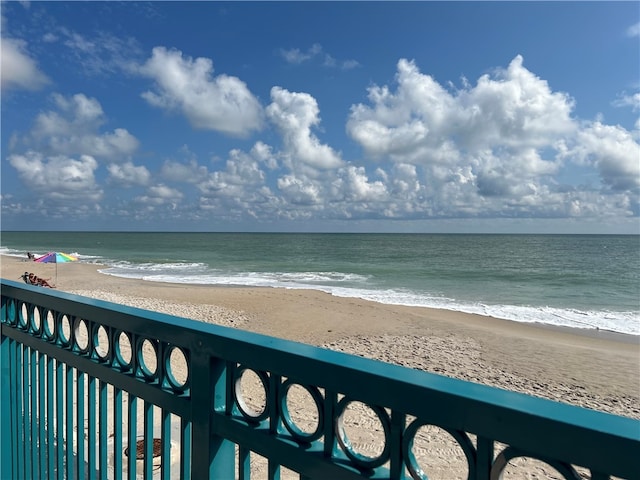 water view with a view of the beach