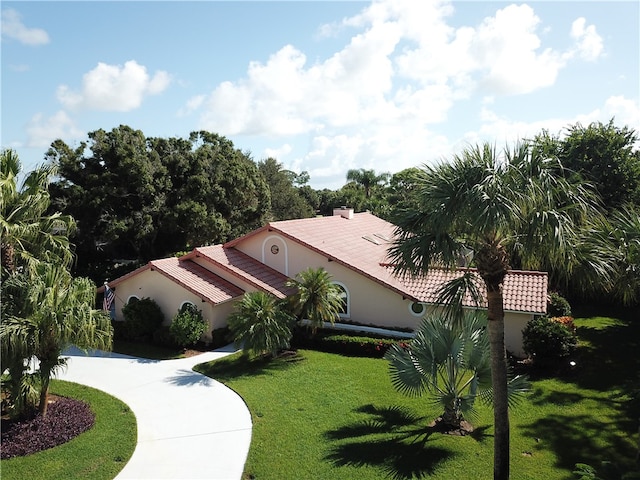 exterior space with a front yard