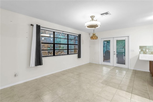 empty room with french doors