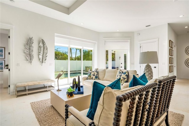 10 Strand Dr, Vero Beach, FL 32963 - living room featuring recessed lighting and french doors
