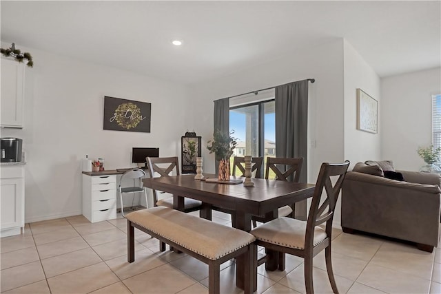 view of tiled dining area