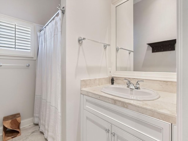 2646 Cardinal Dr, Vero Beach, FL 32963 - bathroom with vanity and a shower with curtain