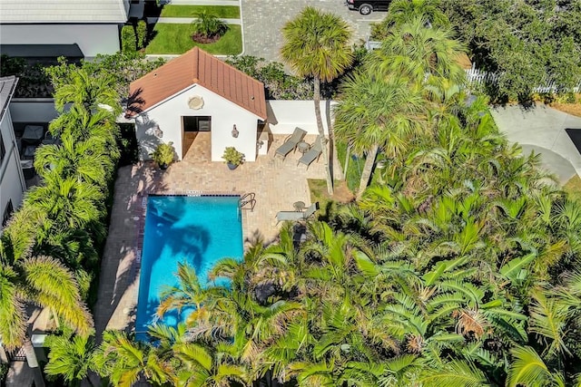 2646 Cardinal Dr, Vero Beach, FL 32963 - view from above of property featuring a pool