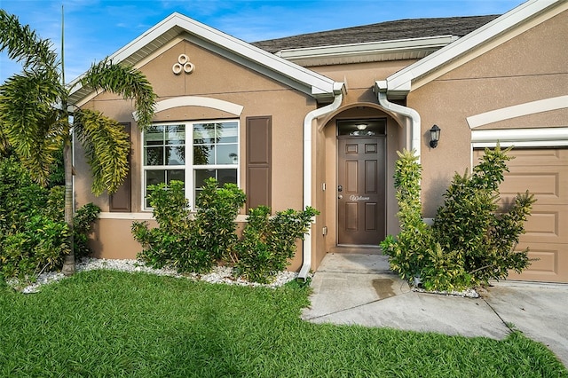 entrance to property with a garage