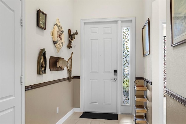 view of tiled foyer entrance