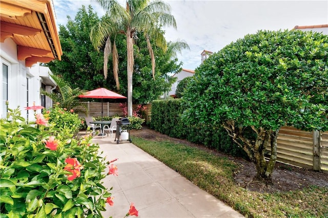 view of patio featuring a fenced backyard