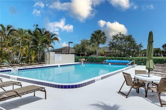 view of pool featuring a patio area