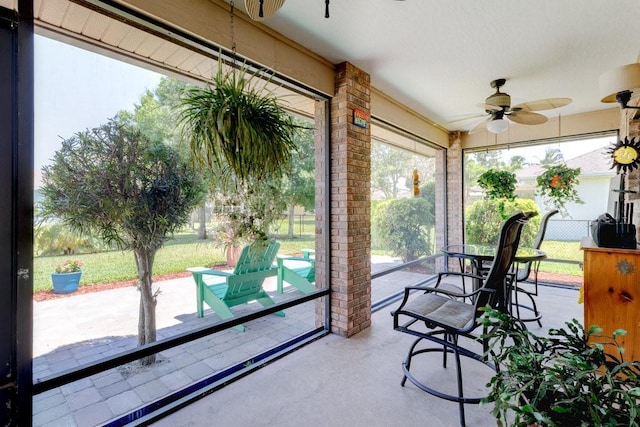 132 Keystone Dr, Sebastian, FL 32958 - sunroom with ceiling fan
