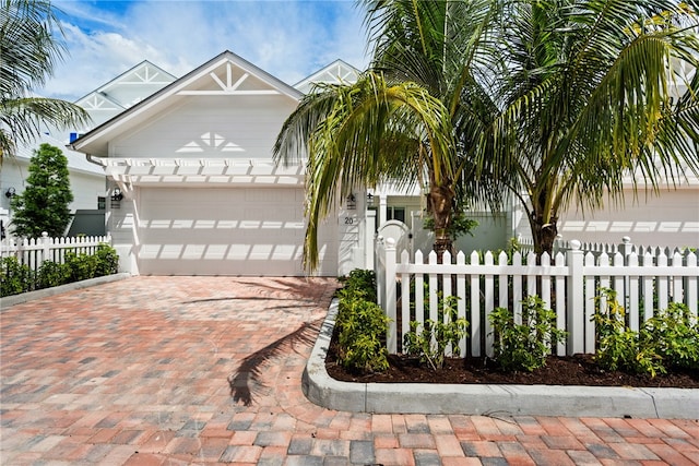 view of front of home with a garage