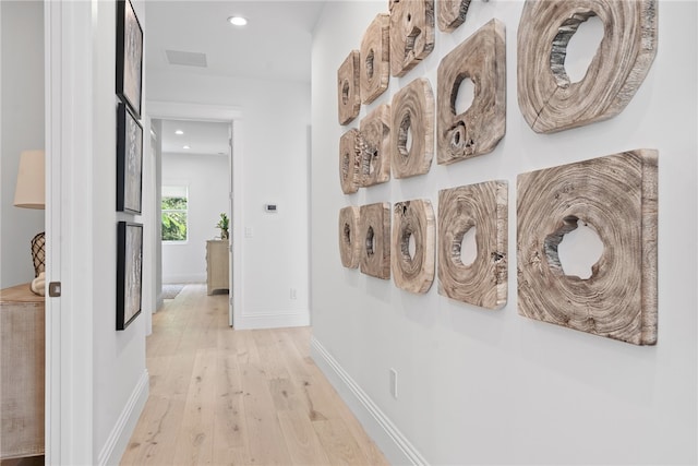 hallway featuring light hardwood / wood-style floors