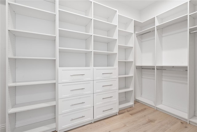 spacious closet with light wood-type flooring