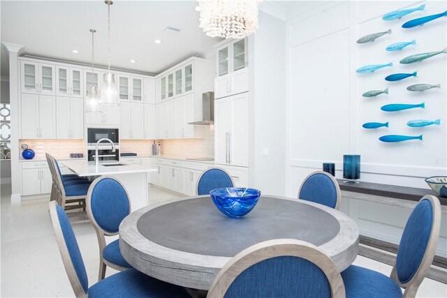 95 Strand Dr, Vero Beach, FL 32963 - dining area with a chandelier and recessed lighting