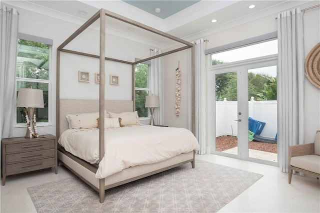 95 Strand Dr, Vero Beach, FL 32963 - bedroom with access to outside, french doors, recessed lighting, and light floors
