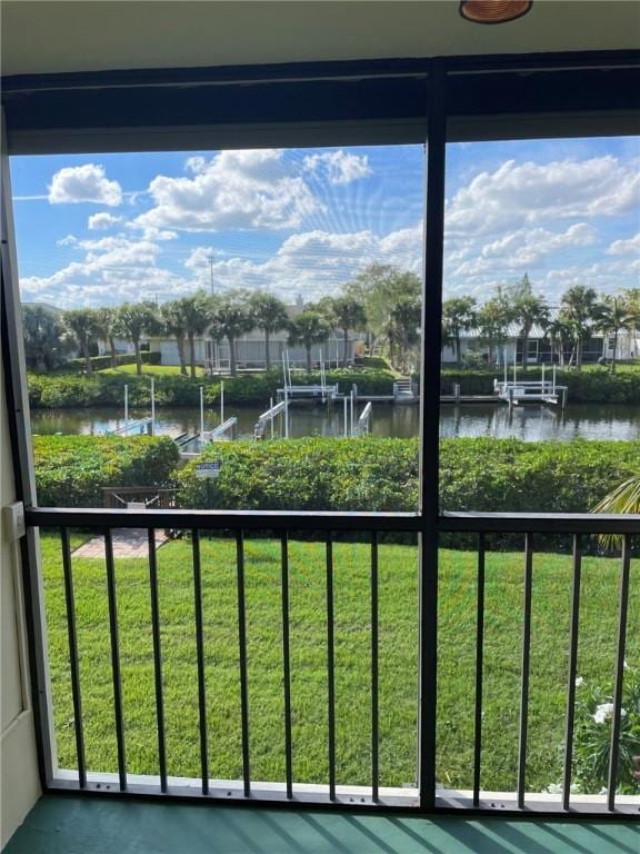 balcony with a water view