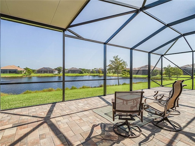 4836 Four Lakes Cir SW, Vero Beach, FL 32968 - view of patio / terrace with a water view and a lanai