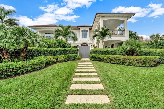 exterior space with a balcony