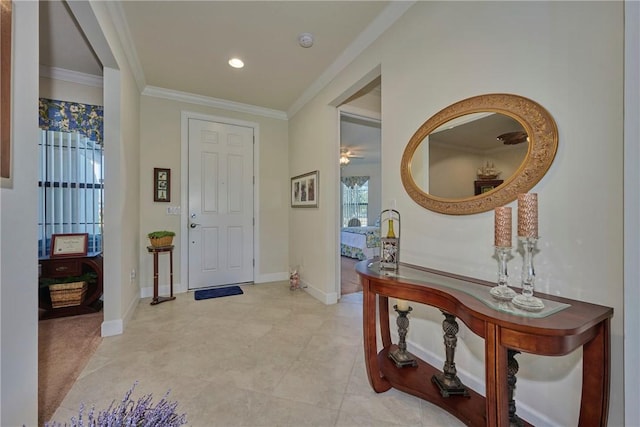 entrance foyer with crown molding