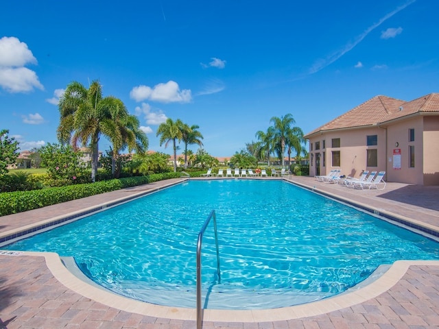 view of pool featuring a patio area