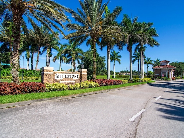 view of community sign