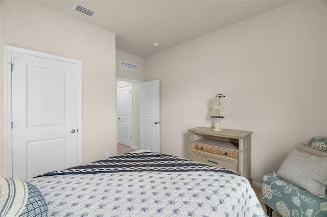 bedroom with visible vents