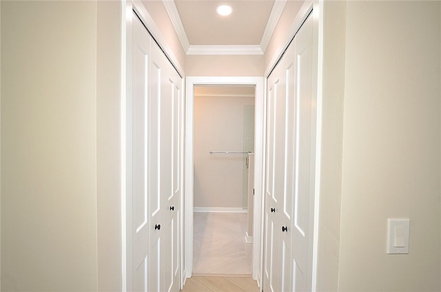 hall with crown molding