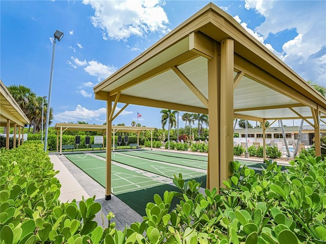 view of property's community with shuffleboard