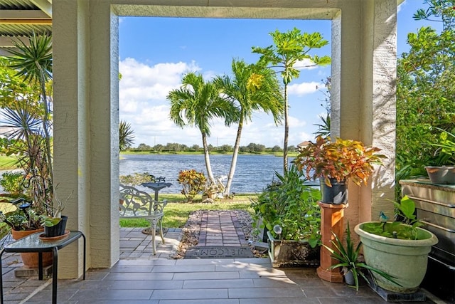 balcony with a water view