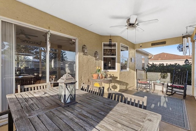 view of patio with ceiling fan