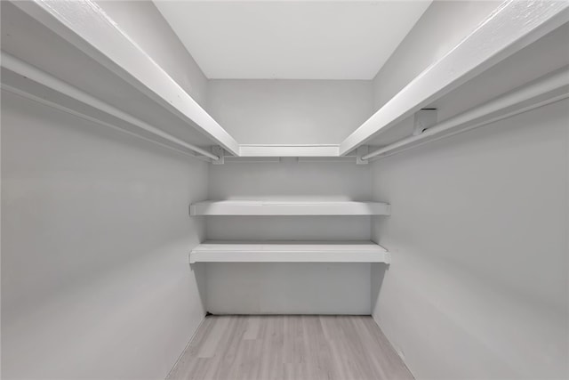 walk in closet featuring light hardwood / wood-style floors