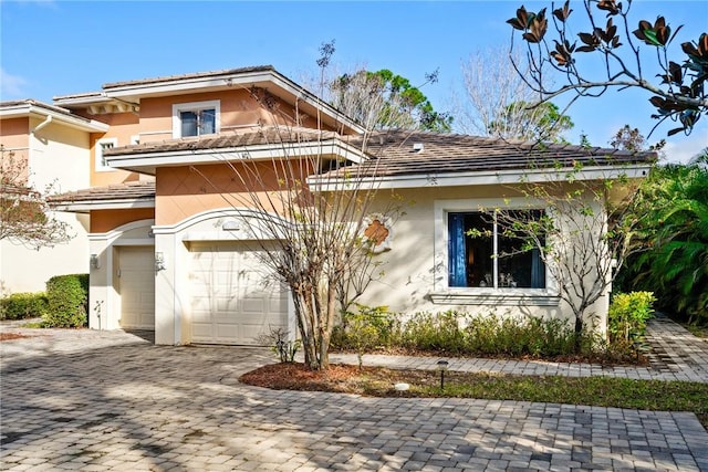 view of front of house with a garage